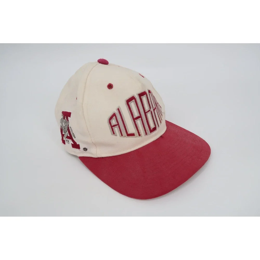 Vintage Alabama Crimson Tide Snapback Hat Mens OSFA Cream Red Big Al Elephant